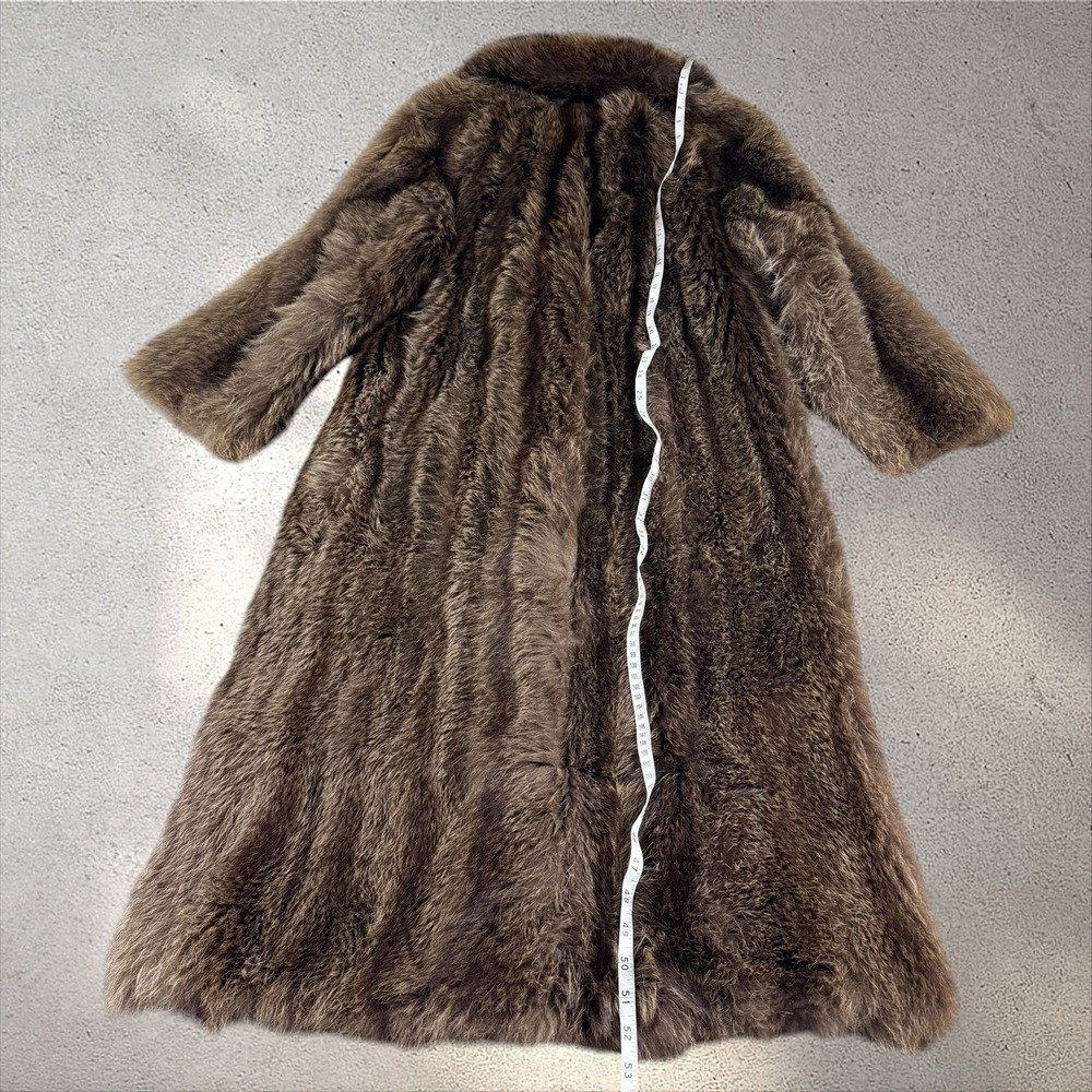 Vintage Silver Racoon Fur Coat Full Length Women's Medium/Large Luxury 60s 70s - Picture 5 of 8